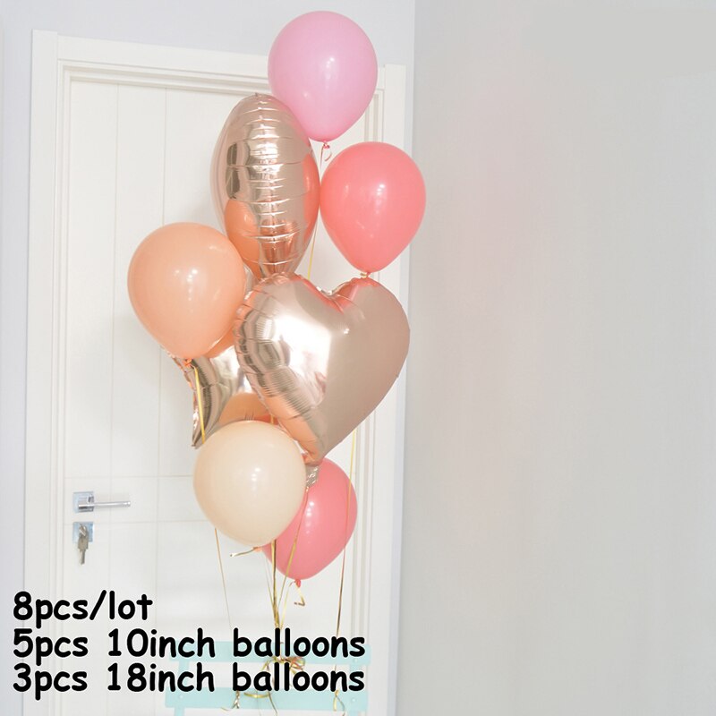 Birthday Party Decoration Happy Birthday Birthday Decor For Home Birthday Banner Balloon Set Simple Style Banner Decoration: 8pcs  balloons