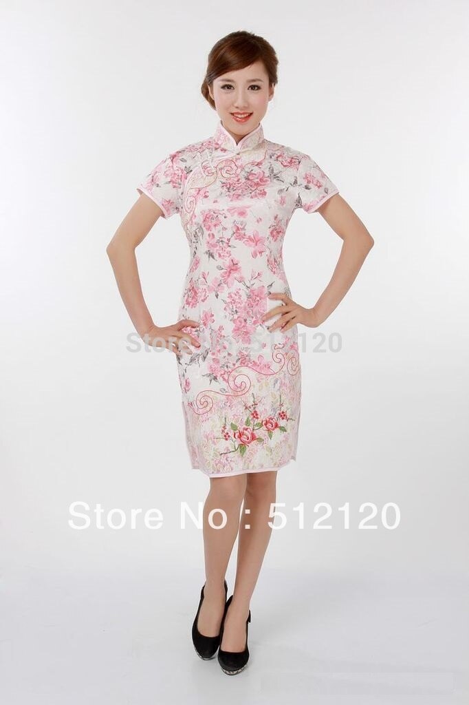 Shanghai Geschichte neue stil stehkragen kurze cheongsam abendkleid China traditionellen kleid Qipao 4 farbe