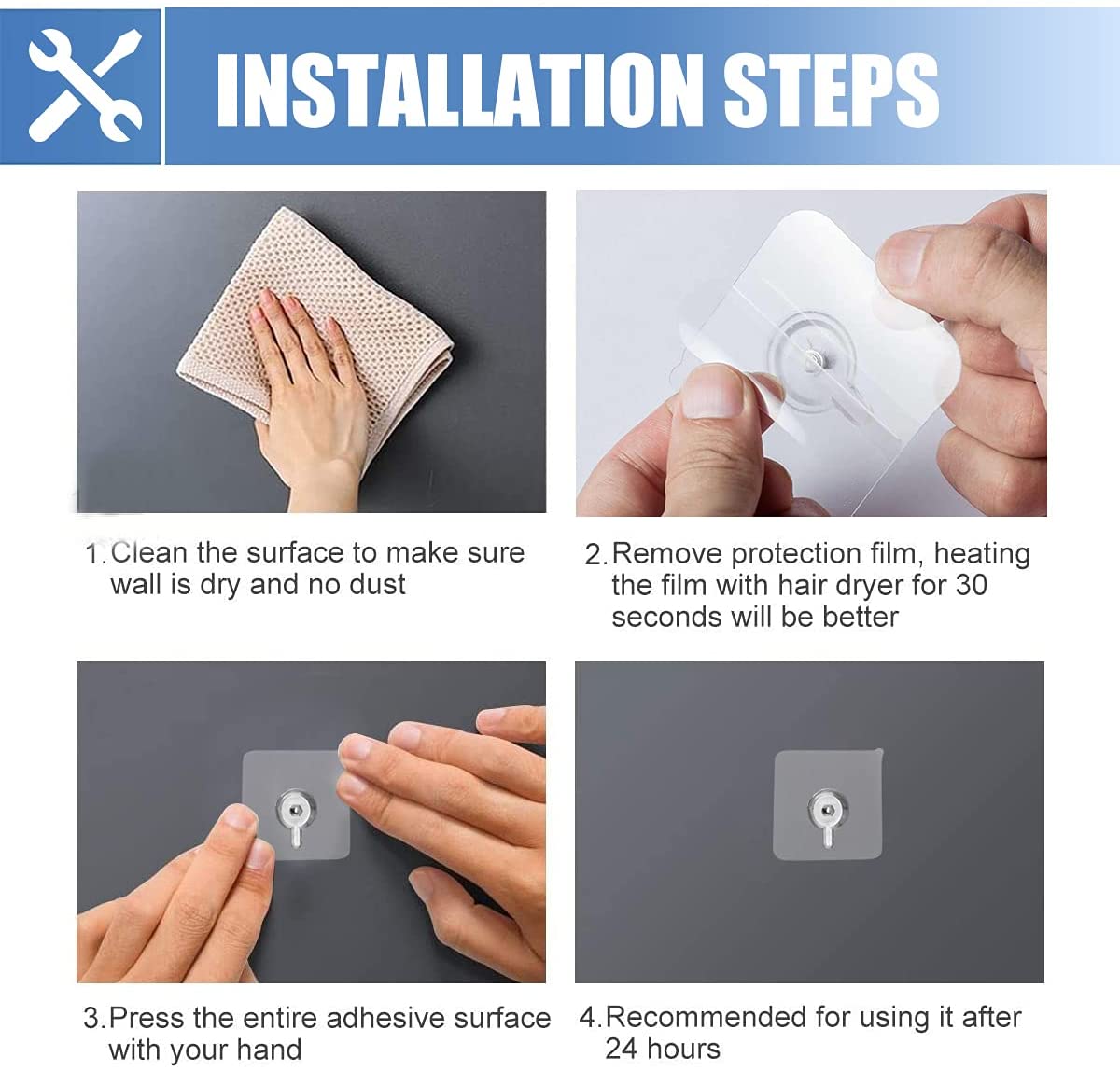 10pcs Adhesive Screws Wall Mount Hanging Nails No Drilling Screw Sticker Photo Frame Hanger for Bathroom Kitchen Storage Picture