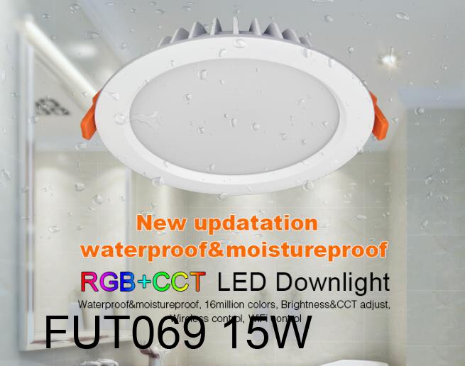 Ultra Bright LED Recessed Downlight Round RGB CCT 6W 12W 15W 25W RF Ceiling Lamp RGB RGBW Aluminum AC 110V 220V Led Panel Bulb: FUT069 15W