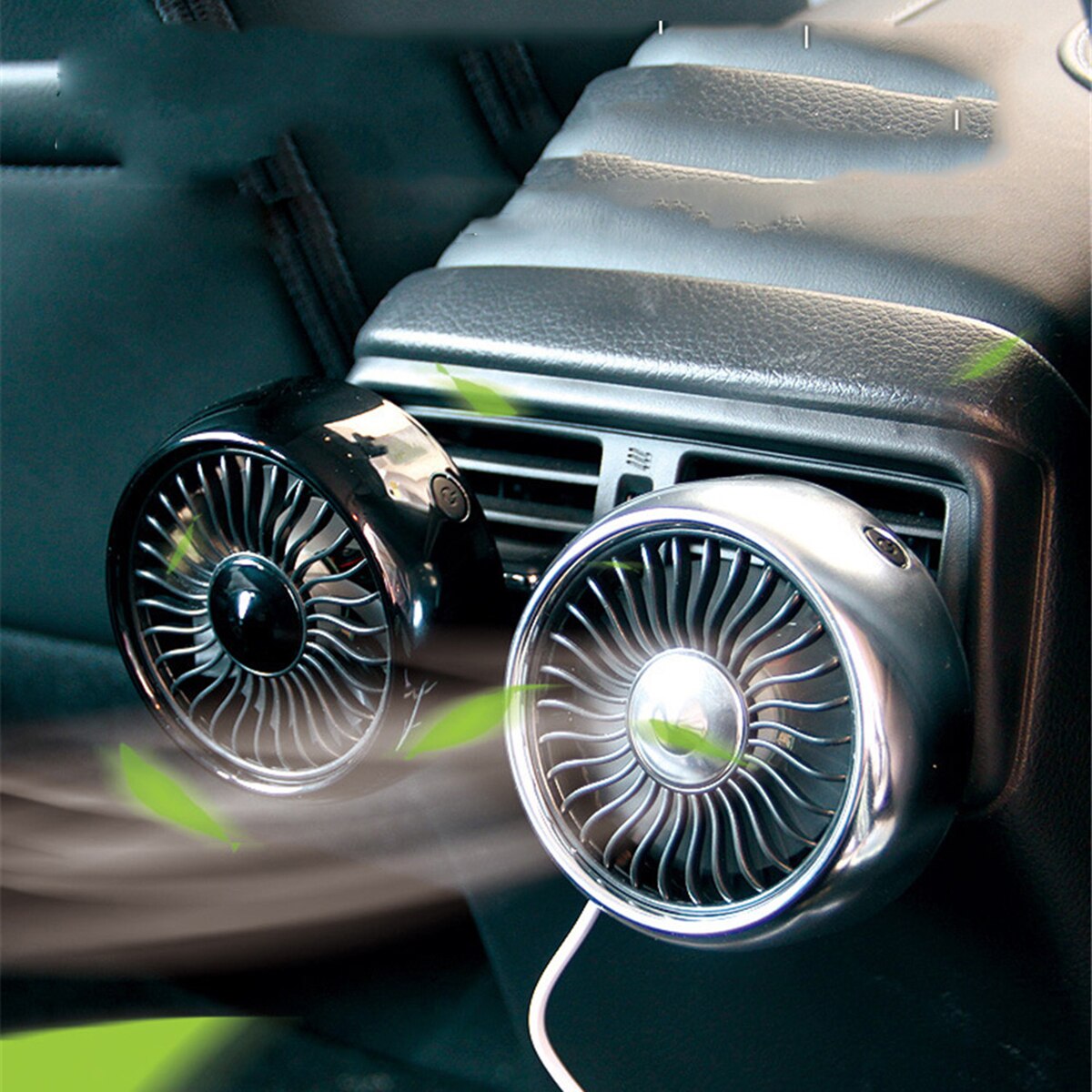 Universel bil lille ventilator balsam luftudtag / desktop vejrtrækning lys farve usb skiftende blæser køleværktøj stærk vind