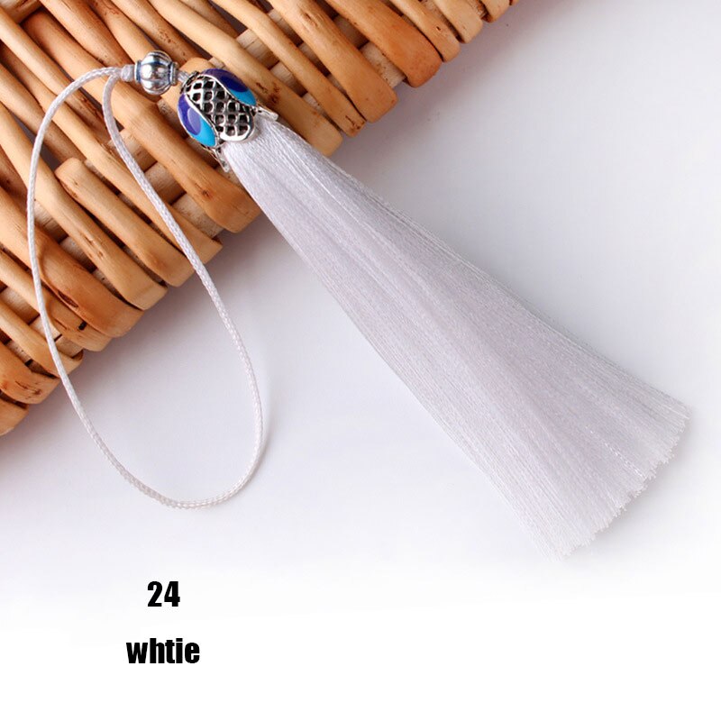 Pincel de flecos de seda, accesorio colgante para la fabricación de joyas DIY, borla de satén de seda, artesanía hecha a mano, suministro, 5/10 piezas, 8cm