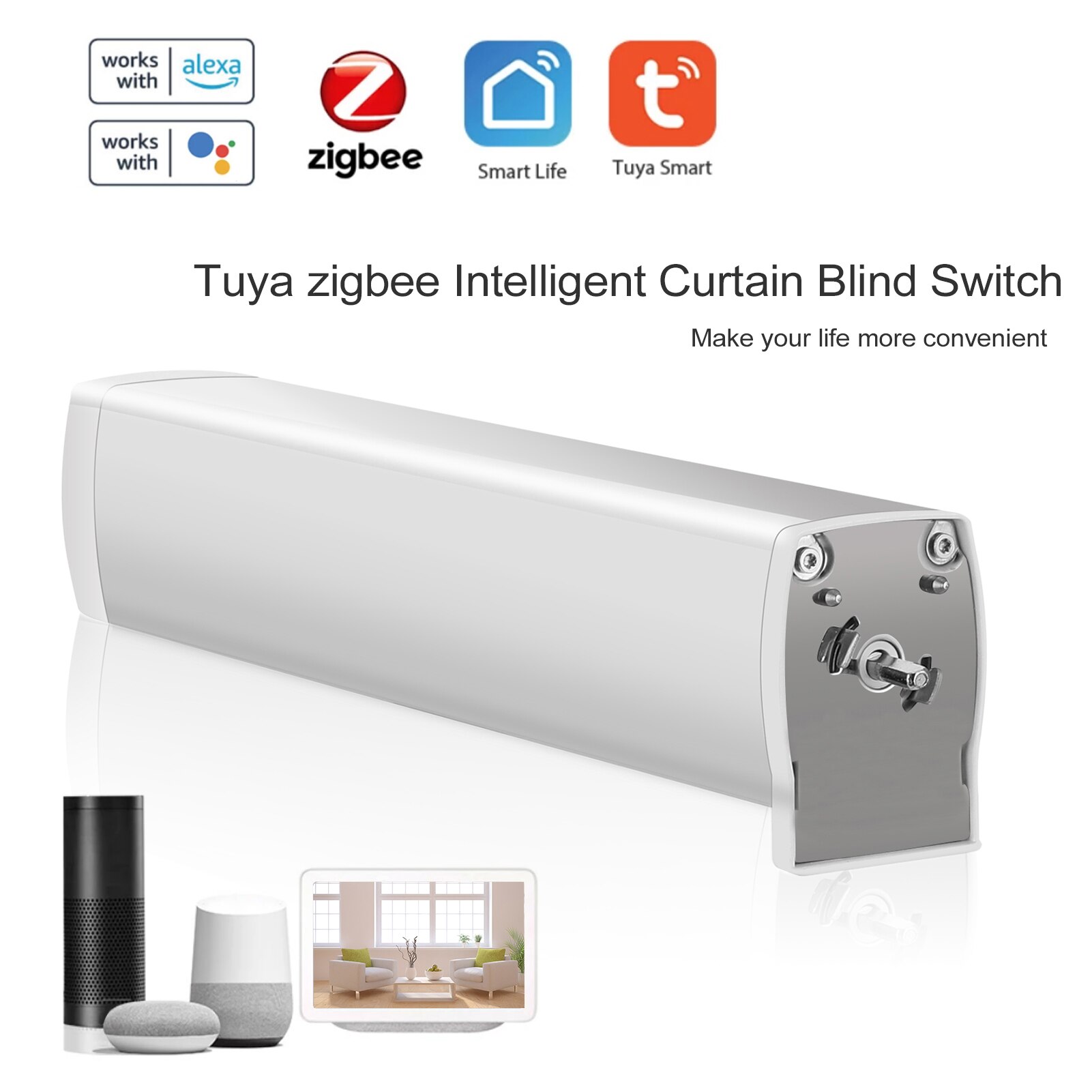 Tuya ZigBee Intelligent Curtain Blind Switch Electric Motorized Curtain Roller Shutter Control Switch Remote Curtain Motor