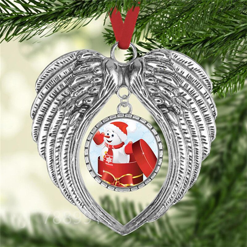 In Memory Angel Wings Ornament Christmas Tree Hanging Photo Bauble Decors