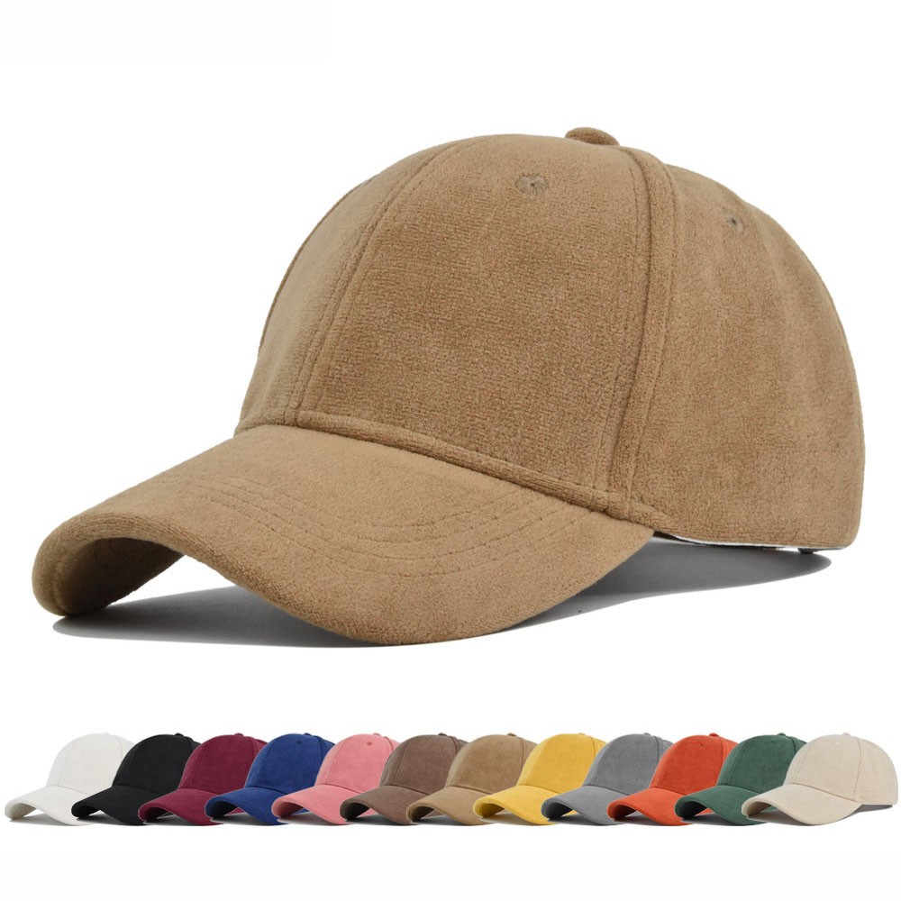 Gorras de béisbol de gamuza Unisex a la para mujeres y hombres, gorras de sol informales de Color sólido para otoño y exteriores, gorras Snapback ajustables cálidas para invierno