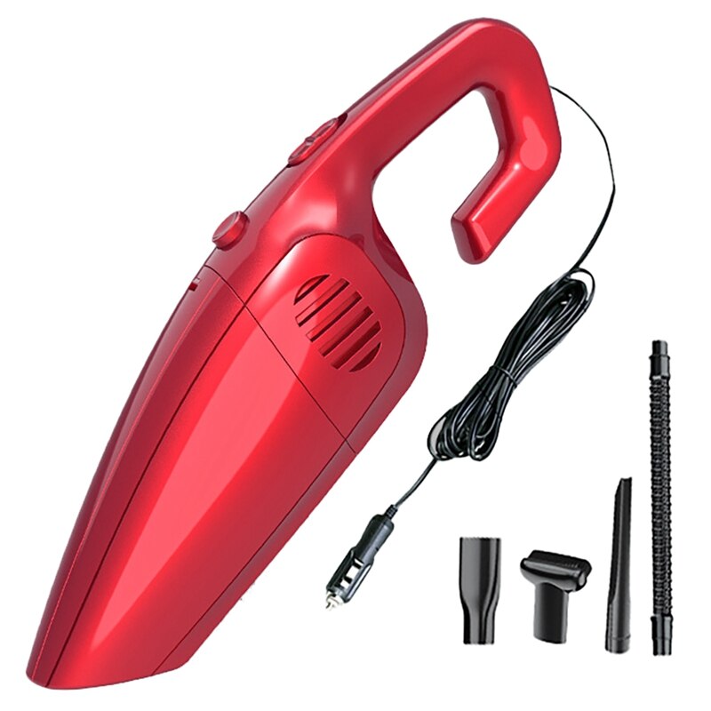 -Auto Stofzuiger Auto Handheld Stofzuiger Voor 7Kpa Krachtige Vacuüm Reinigers Auto Interieur Schoonmaken: Red