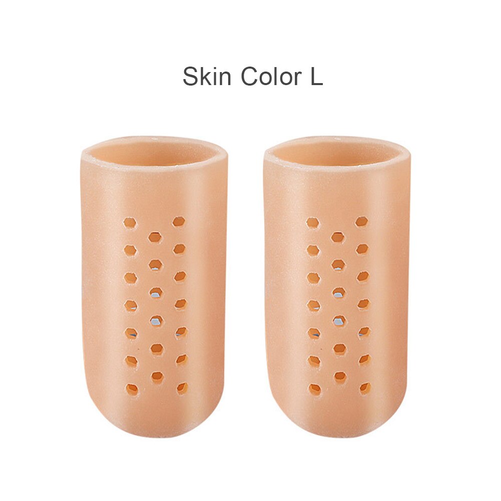Protector de dedo gordo del pie, Protector de silicona suave y transpirable para el cuidado del pulgar, callos para pies, ampollas, funda para dedos, 2 piezas: Skin Color L