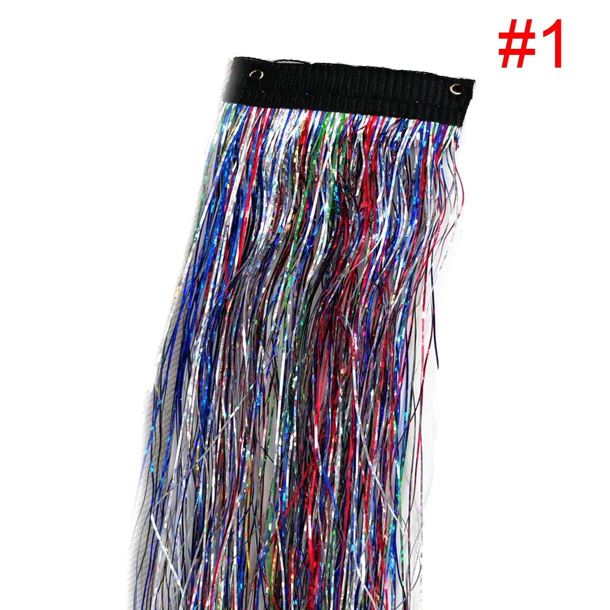 1pc fairy hair tinsel kit varmebestandig pack clip skinnende glitter hair extensions tilbehør til børn piger kvinder 13 farver 45cm: 1pc farve 1