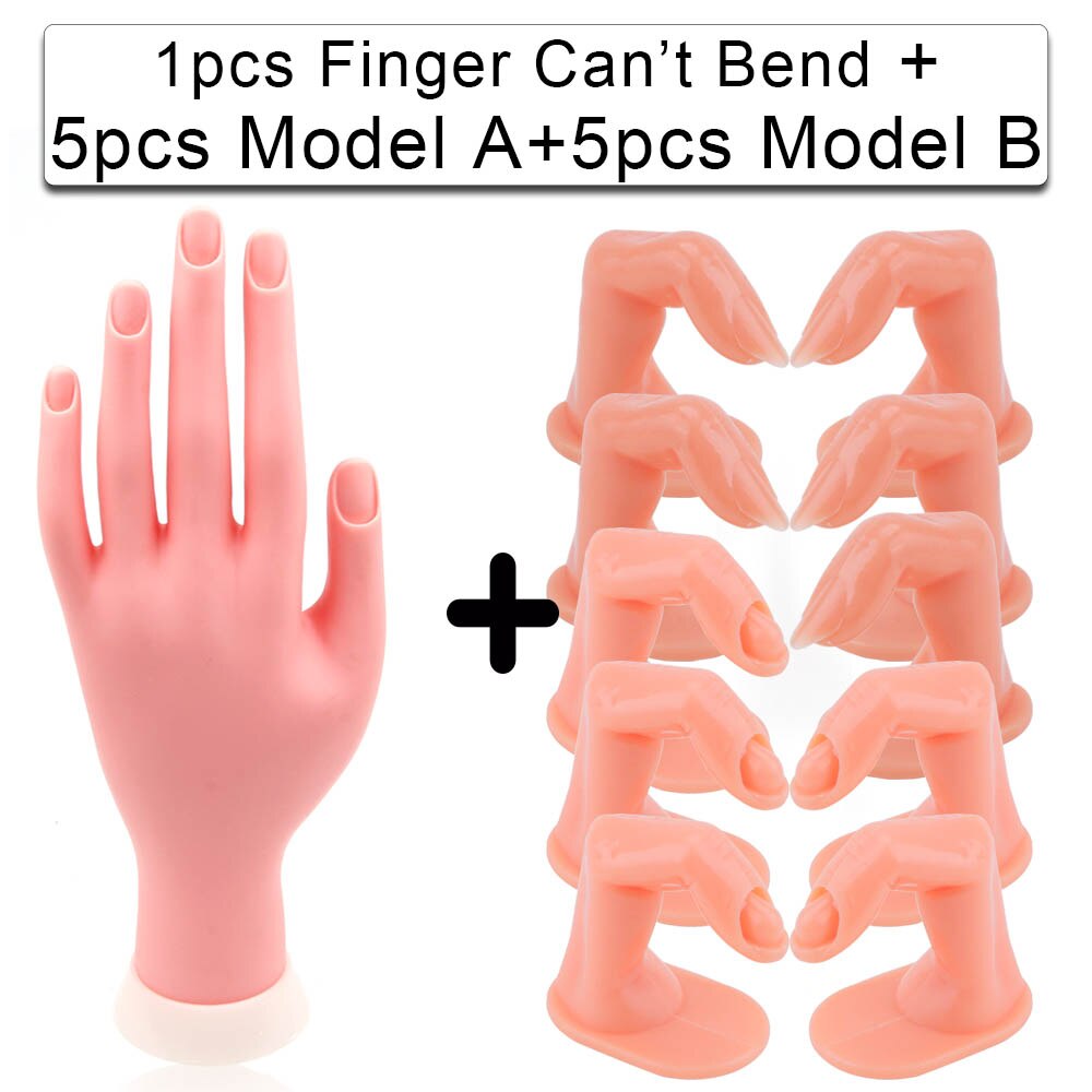 5/10pcs False Nails Finger Practice Model 1pcs Nail Hand Training For Manicure Beauty Nail Tips Flexible Practice Finger Tools: 10pcs Set A