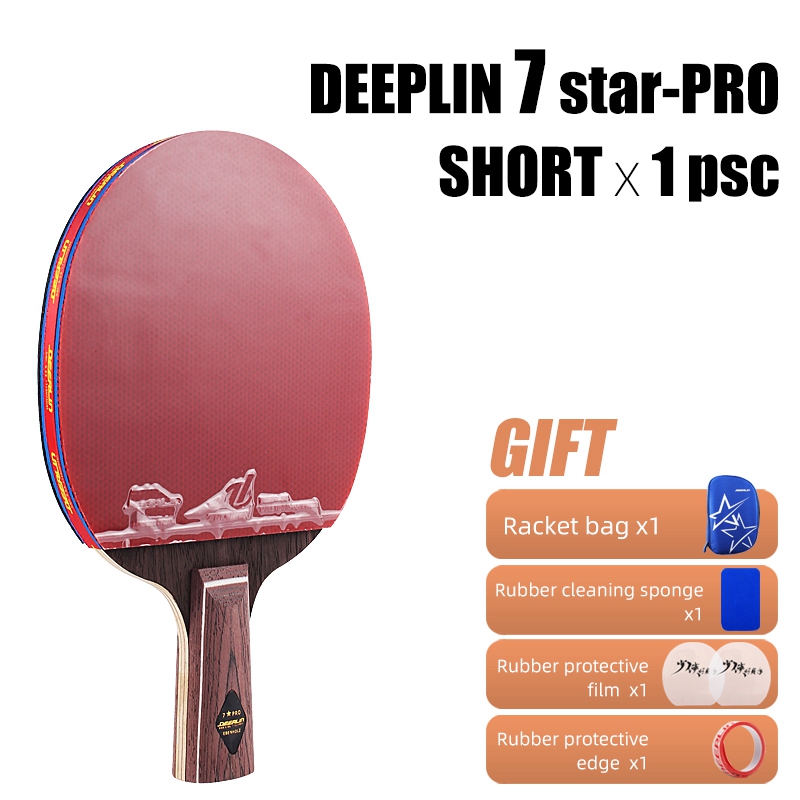 Racchetta da Ping Pong originale 6 7 stelle PRO struttura in carbonio brufoli in gomma/giocatori avanzati racchetta da Ping Pong professionale: 7 star PRO 1 short