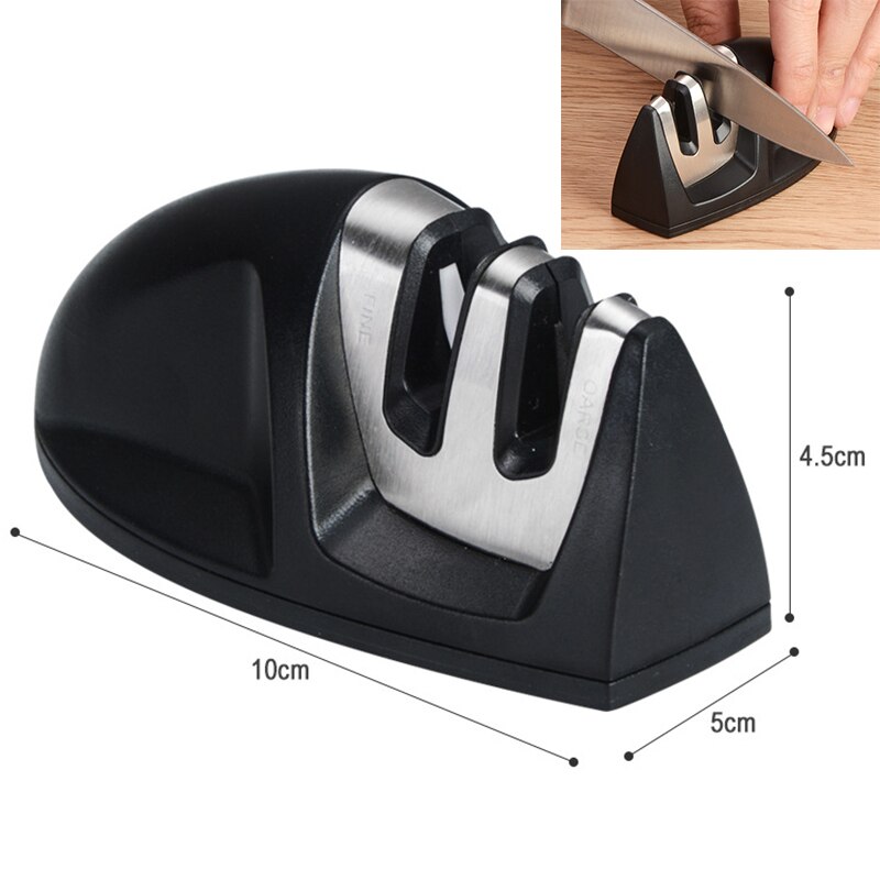 Afilador de cuchillos multifuncional de 2 etapas, Piedra afiladora de cuchillo, herramientas de cocina, tijeras de molinillo, utensilios de cocina, 1 ud.