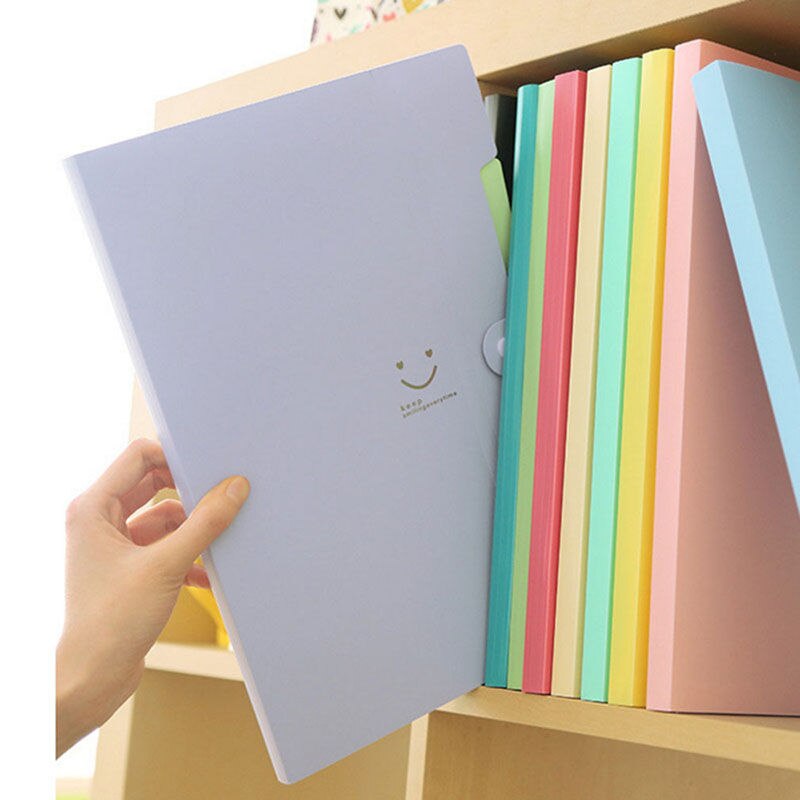 Utile 1pc plastique bonbons couleur Document sac enveloppe à l'orgue paquet multicouche 5 dans le dossier dossier fichier sac orgue sac