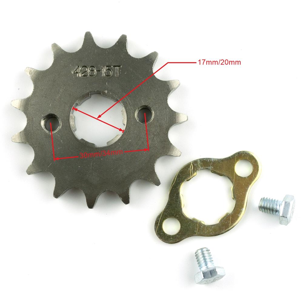 Voor Motor 428 #10T 11T 12T 13T 14T 15T 16T 17T 18T 19T Tanden 17Mm 20Mm Kettingwiel Met Retainer Plaat Locker