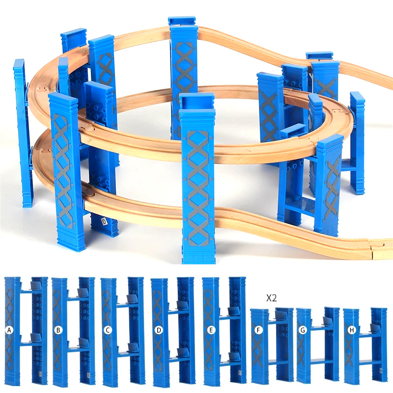 Wooden Railway Tracks Plastic Spiral Orbit All Kinds Bridge Piers Accessories fit for Thomas Biro All Brands Wooden Tracks Toys