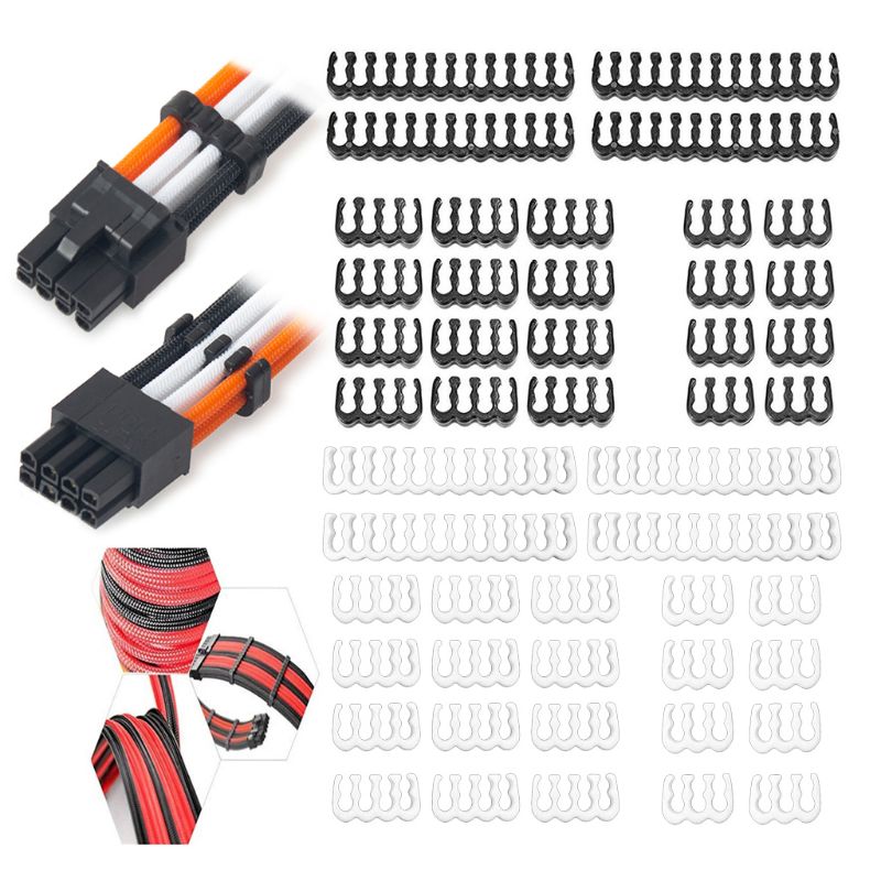 1Set 24Pin x 4 8Pin x 12 6Pin x 8 PP Cable Comb Clamp/Clip/Dresser for 3.4mm Kit 77HA