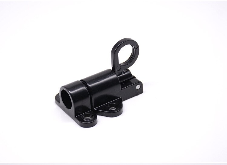 Aluminum Alloy Door Latch Lock Spring Loaded Window Door Bolt Gate Pull Ring Bounce Home Security Latch Hasp Sliding Lock: Black