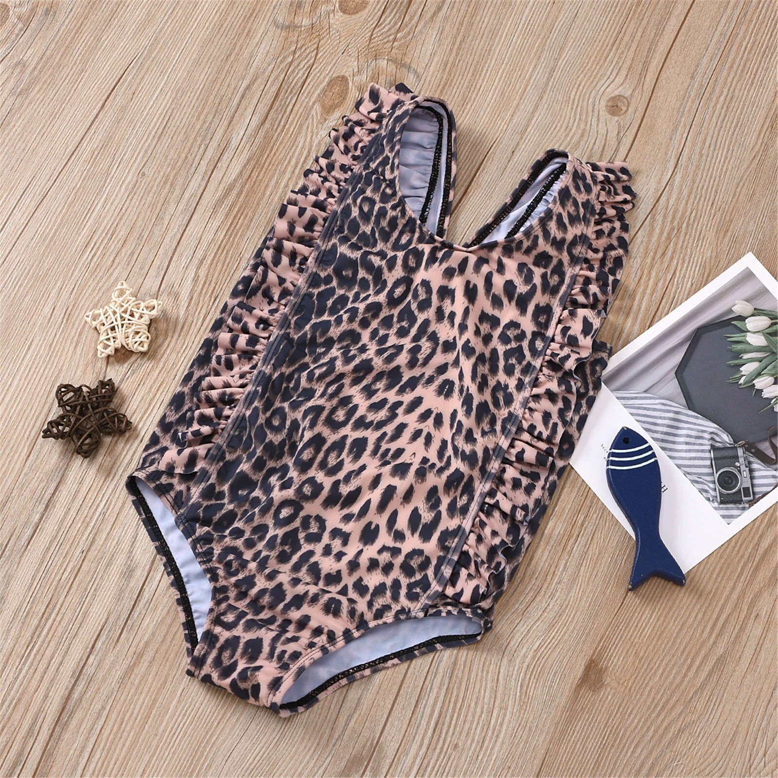 Summer Baby Kids Girls Leopard Print One Piece Swi... – Vicedeal