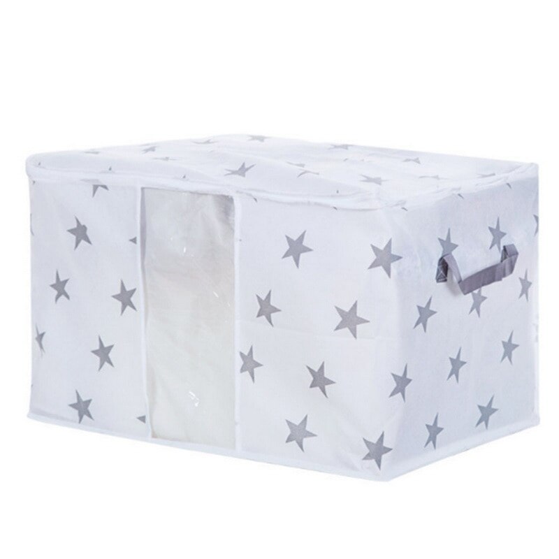 Non-woven Opvouwbare Opbergdoos Draagbare Kleding Organizer Tidy Pouch Koffer Home Opbergdoos Quilt Opslag Container Bag: 42x27x50cm star