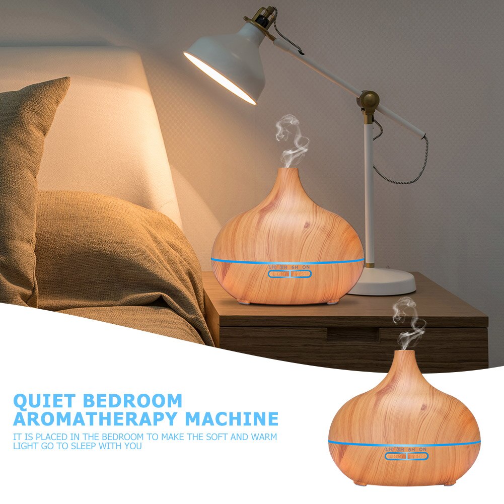 Elektrische Luchtbevochtiger Essentiële Aroma Olie Diffuser Ultrasone Houtnerf Luchtbevochtiger Usb Mini Mist Maker Led Licht
