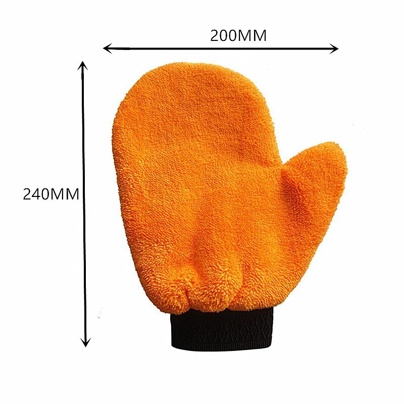 1 unidad de guantes de microfibra para lavado de coches, herramientas de limpieza para el cuidado del coche, absorción de agua, accesorios de felpa para coche, limpiador de polvo