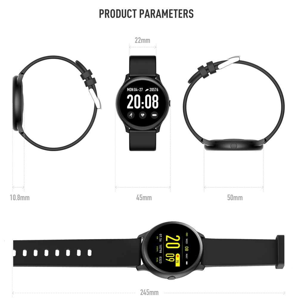 Smart Watch With Heart Rate Monitor Men Sport Smartwatch Message Reminder Sport Fitness Tracker For Android IOS Xiaomi