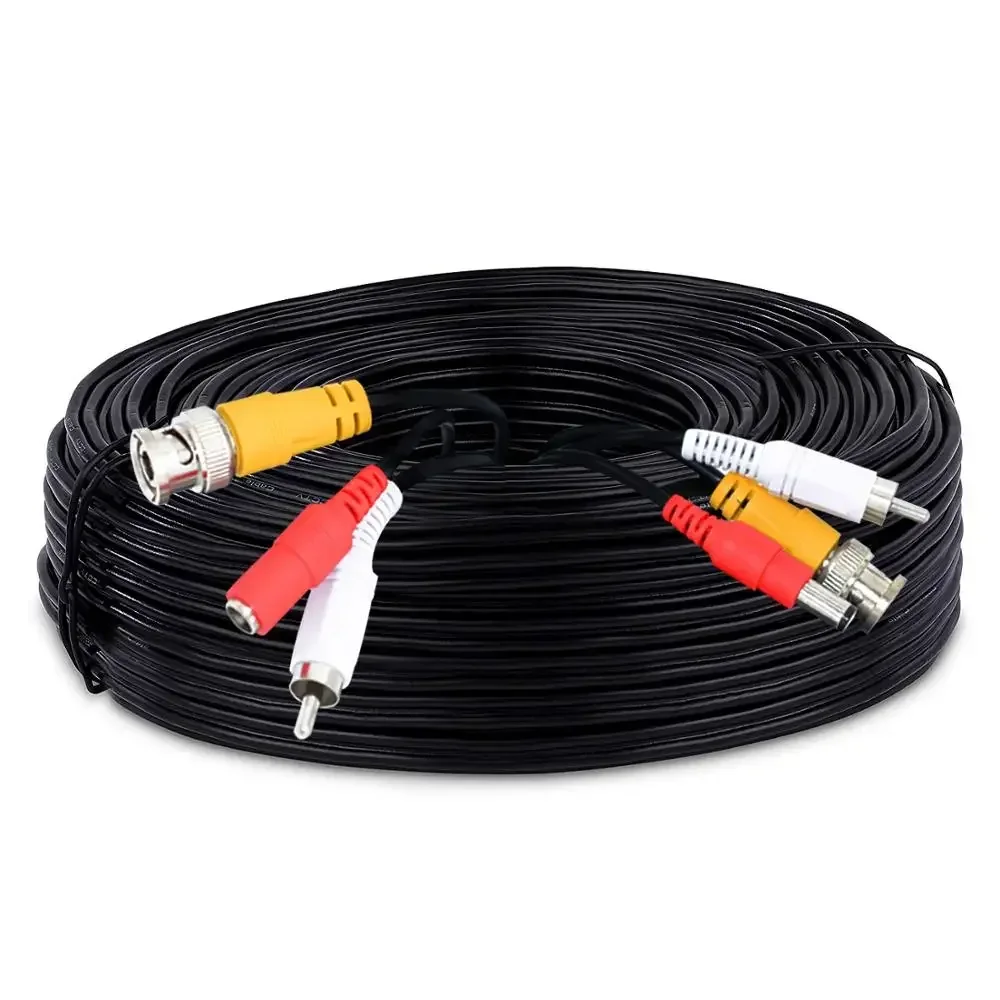 Conector BNC + RCA + CC Cable BNC 3 en 1 Cable de alimentación de Audio y vídeo Cable Plug and Play para sistema de cámaras de seguridad CCTV