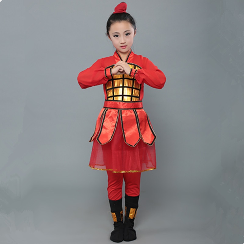 Hua mulan – costume de guerrier chinois pour filles, ancien costume de soldat pour enfants, costume de danse de festival