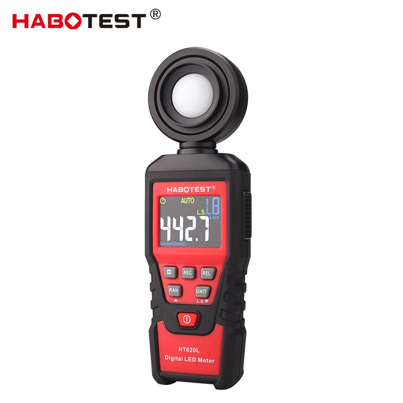 HABOTEST – luxmètre numérique HT620L, 0 ~ 100,000, testeur de photomètre illuminomètre, test environnemental, luxmètre noir