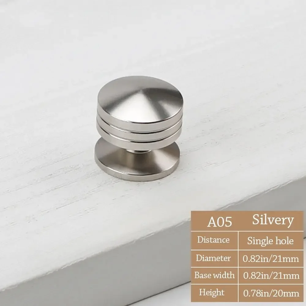 Simple Knurled Cabinet Drawer Knob Round Gold Door Handle Portable Single Hole Furniture Accessories for Home