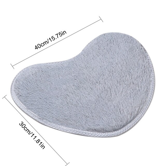 1pcs Floor Mats Cute Heart Shape Carpet Non-slip Shaggy Carpets Kitchen Bathroom Rugs Home Decor 30x40cm: gray