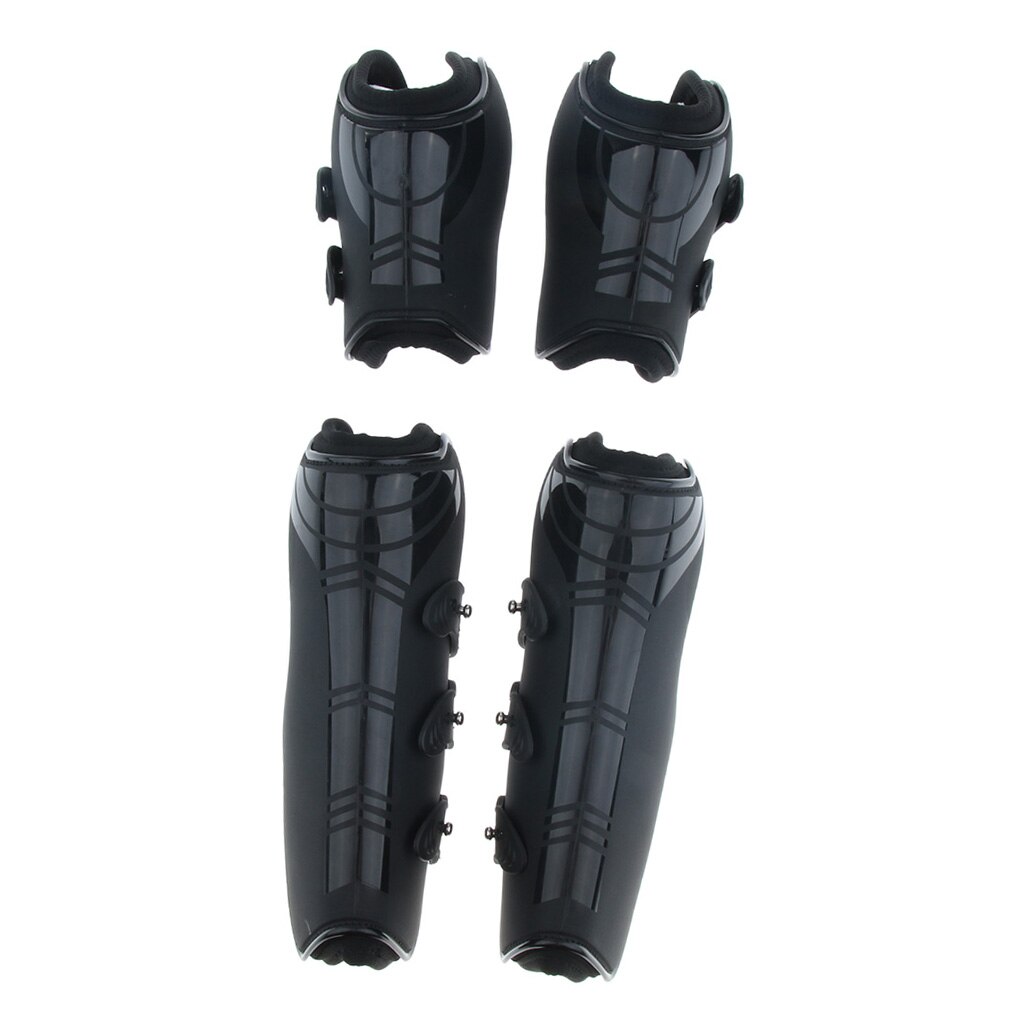 Equine Sport Paard Pu Shell Neopreen Gevoerd Voor/Achterpoten Been Spalk Boot Set