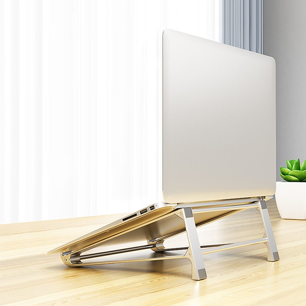 Aluminiumslegering laptop stativ sammenfoldelig notebook stander til macbook air pro lapdesk skridsikker computer kølebeslag