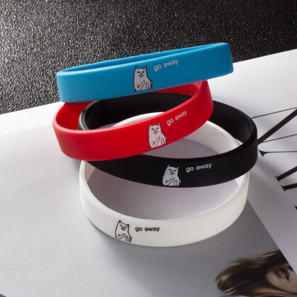 Persoonlijkheid Gaan Weg Grappige Kat Armband Silicone Rubber Armband Trendy Armband Voor Vrouwen Mannen