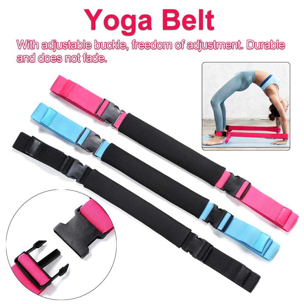 Stretch Splits Leg Yoga Belt Resistance Band Training Adjustable Length Portable Elastic Fabric Bodybuilding With Buckle Sports