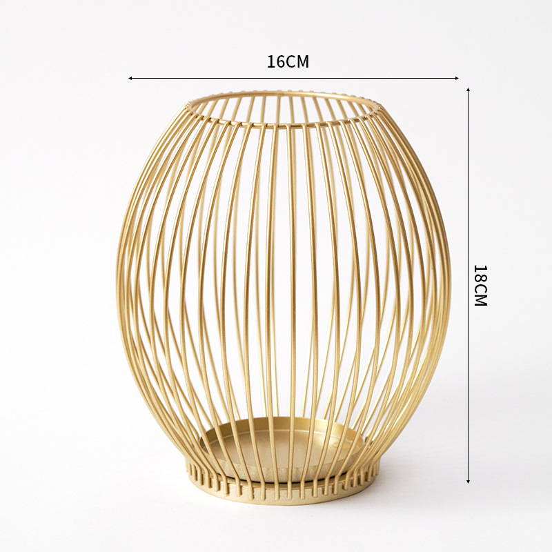 Candelabro de linterna de Metal europeo, adornos de Arte y manualidades, portavelas negro dorado, decoración del hogar: Dorado