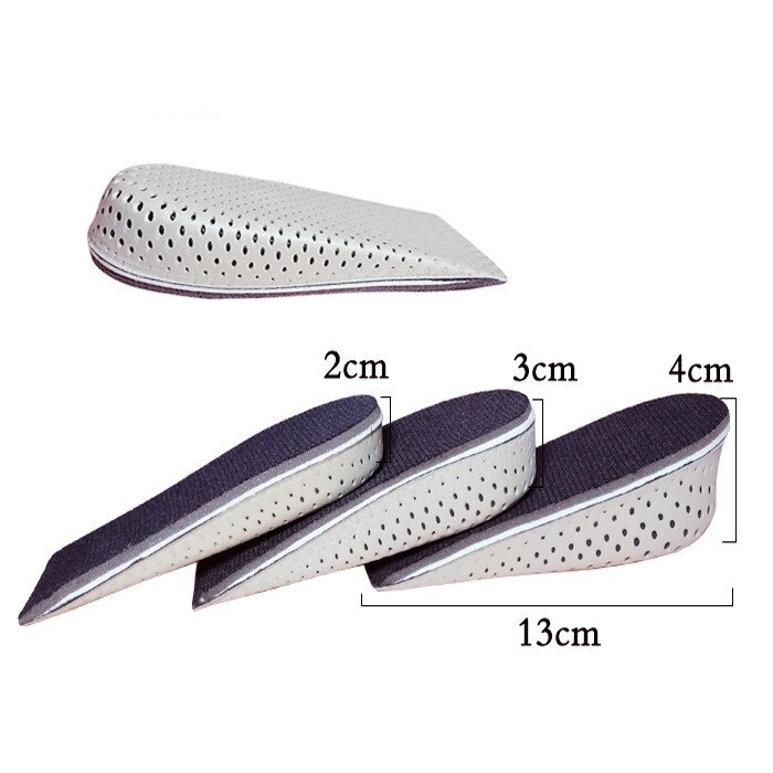 Demi-semelles respirantes rehaussantes, semelles pour chaussures de sport unisexe, rehausse de 2 — 4cm: 2cm