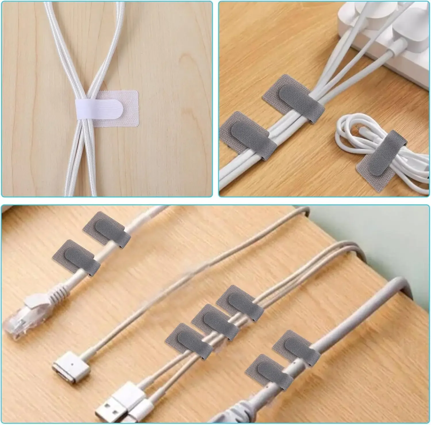 Adjustable Cable Organizer Desk Wire Winder Reusable Cable Tie Organizer Self Adhesive Cord Rope Holders Cord Protection Straps