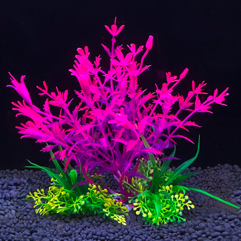 Plantas artificiales para decoración de acuario, adorno de malezas de agua, planta acuática, accesorios de decoración de césped para pecera, 14cm