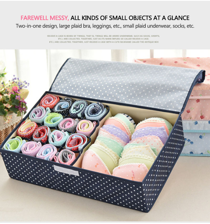 Waterdicht Oxford Doek Ondergoed Opbergdoos Home Storage Kit Drawer Closet Organisatoren Bespaar Ruimte Opvouwbare 13 Grids