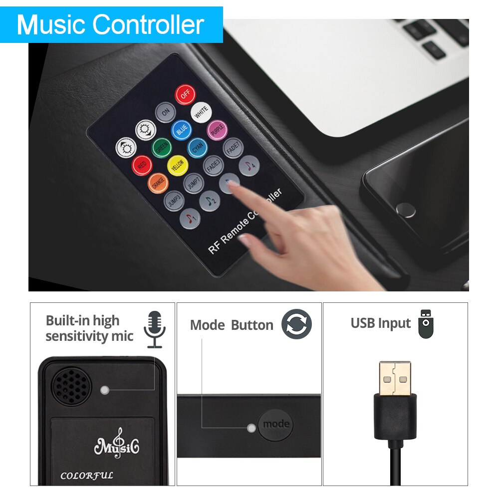 Usb ledet kontroller mini 3 nøkkel  rf 17 nøkkel musikk 20 nøkkel  ir 24 nøkkel, bluetooth app kontroll, rgbw 17 nøkkel til rgb ledet stripe lys fargeendring