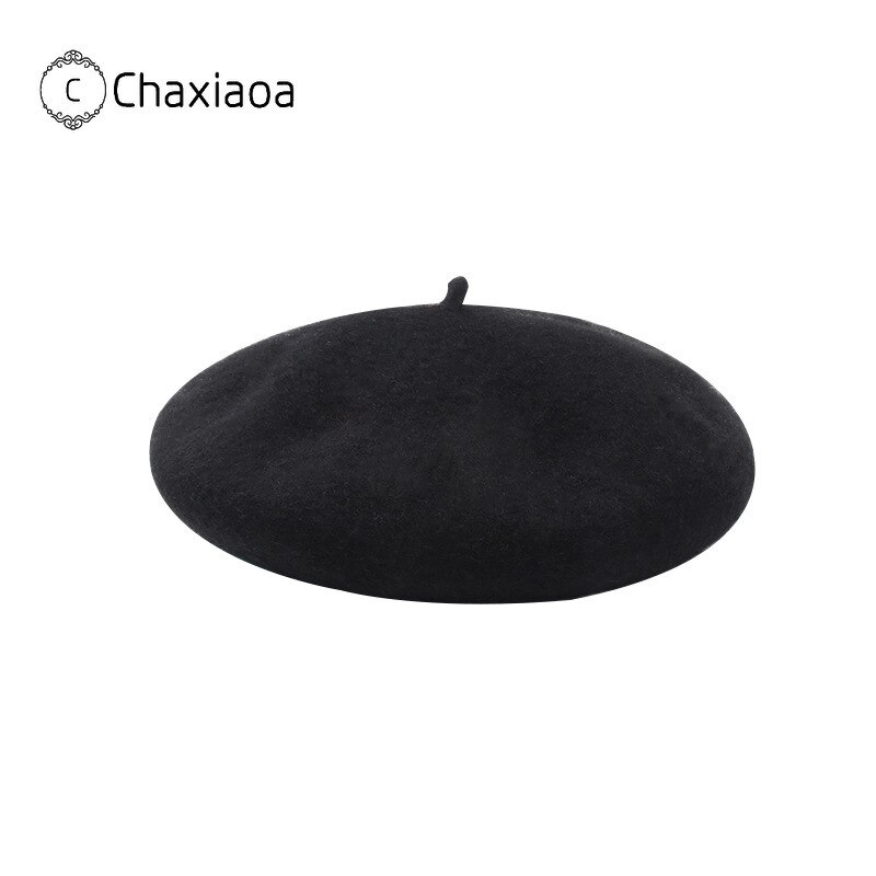 Chaxiaoa naisten tyttö baskeritaiteilija lämmin villainen talvipipo vintage yksiväriset baskerihatut yksivärinen naisten talvilippikset  x260