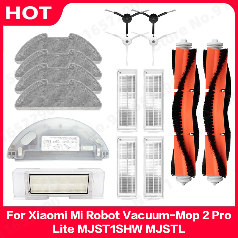 Para Xiaomi Mi Robot aspirador-mopa 2 Pro/Lite MJST1SHW MJSTL Cepillo principal lateral tanque de agua caja de polvo paño de mopa accesorios de filtro HEPA