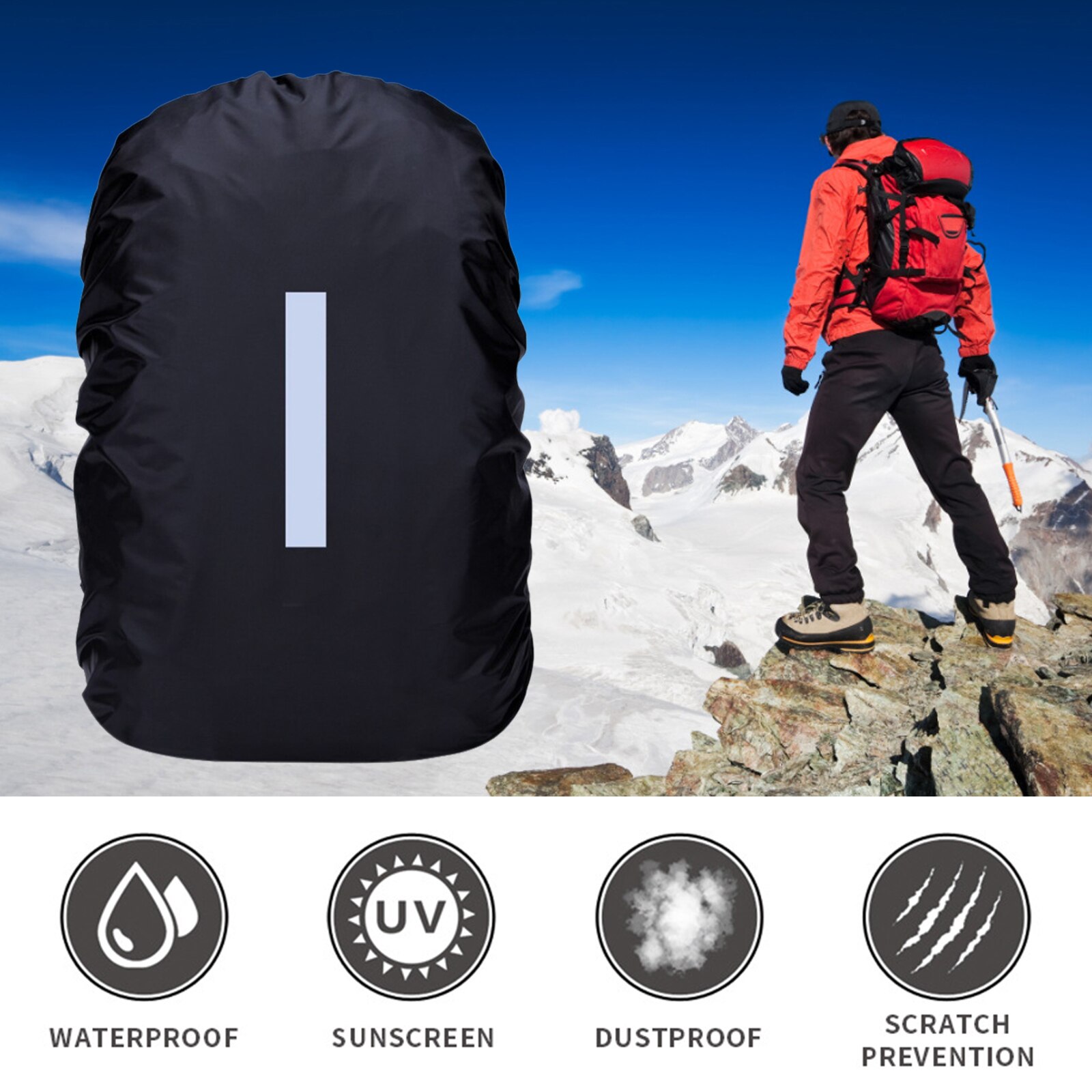 Mochila reflectante impermeable, cubierta de lluvia para deportes al aire libre, ciclismo nocturno, funda ligera de seguridad, bolsa, equipo de Camping y senderismo