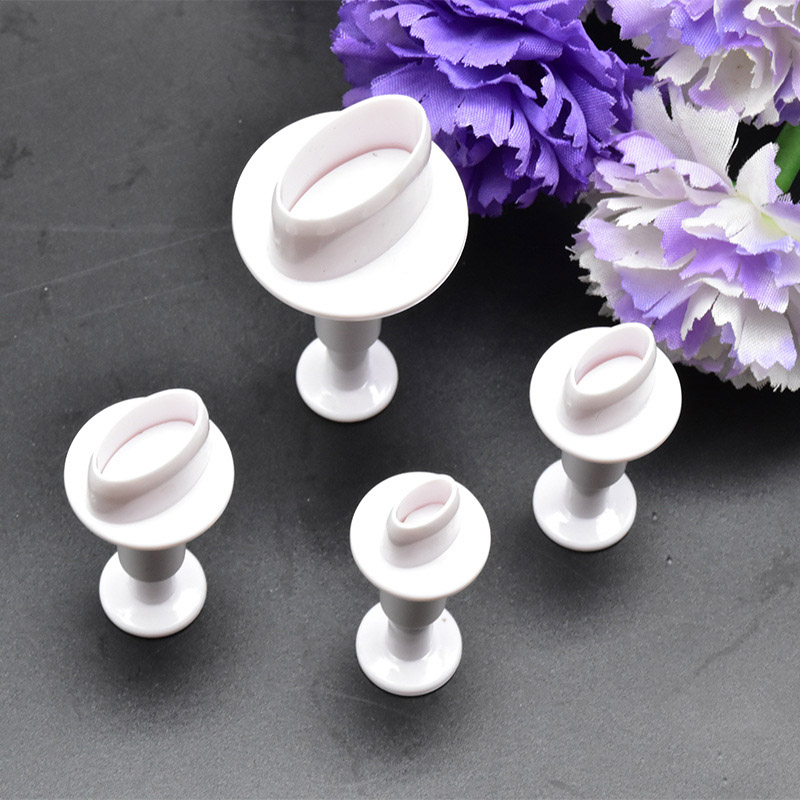 4 stuks/set van biscuit cutter food grade plastic cutter ovale/ronde biscuit cutter fondant cakevorm cake decoratie gereedschappen