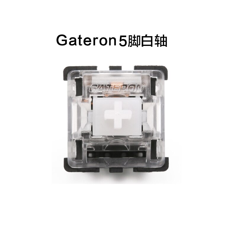 Gateron switch 5 pin transparent case blue red black brown green white yellow switches mechanical keyboard cherry mx compatible: WHITE / BLACK SWITCH