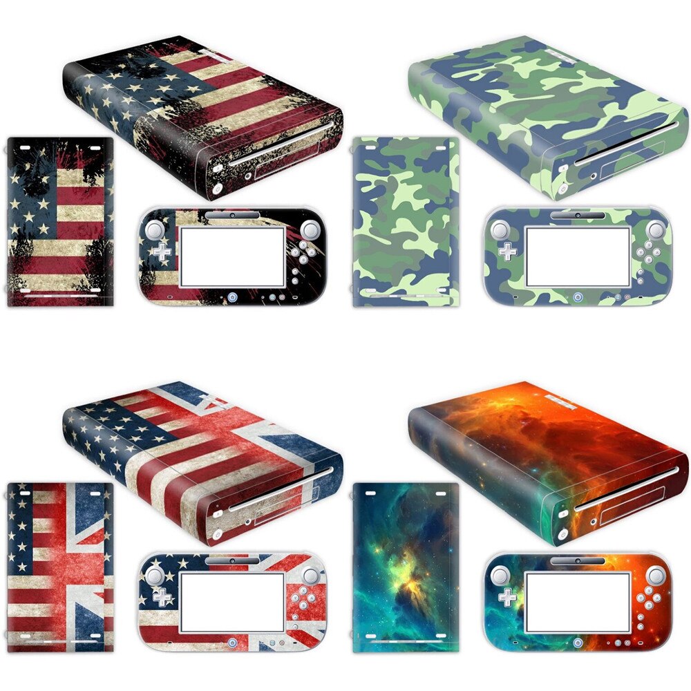 PVC printing skin vinyl stickers for wii u console and controller