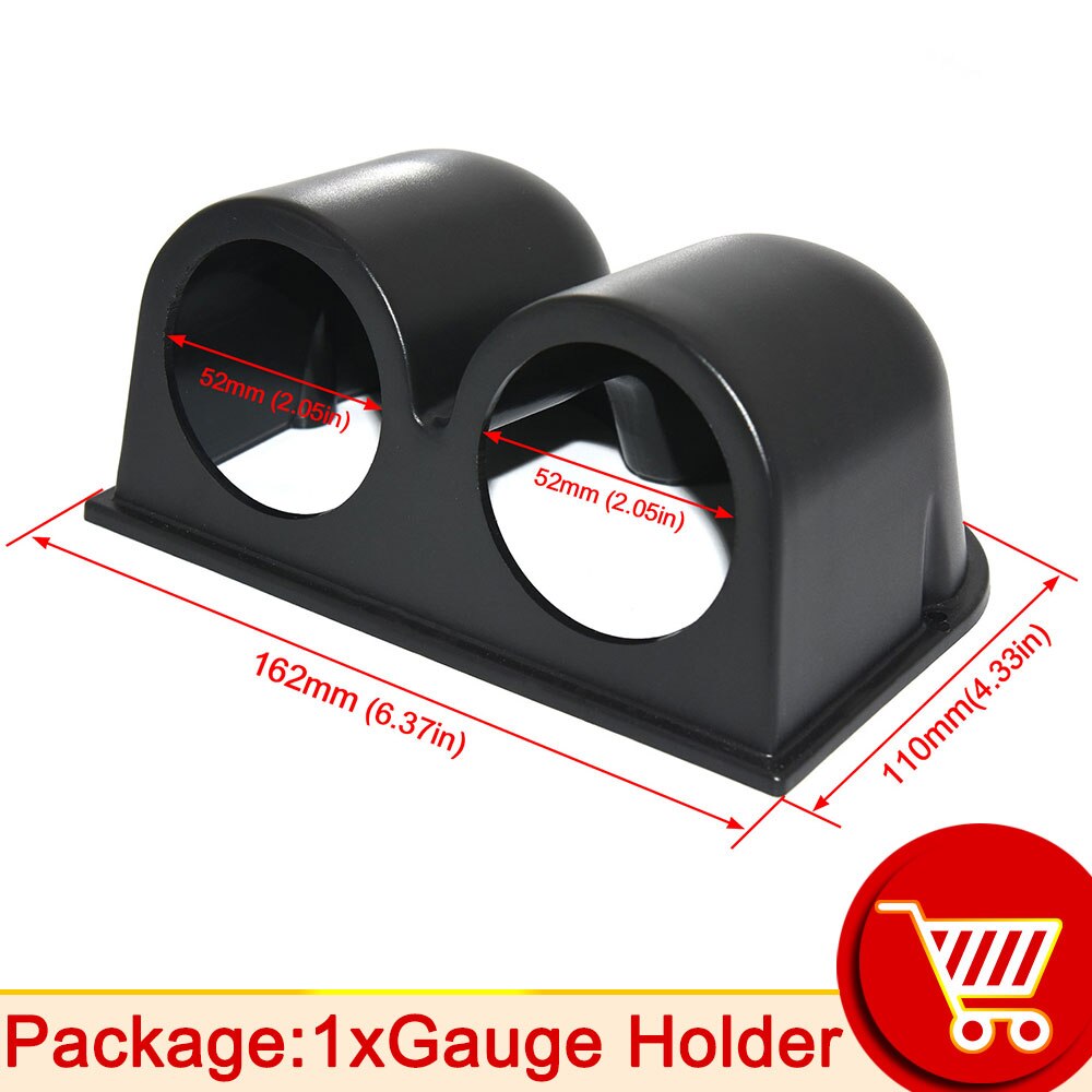 2inch 52MM Digital 20 LED tachometer Boost bar psi Vacuum Water temp Oil temp press Voltmeter Air/fuel ratio EGT temp RPM Gauge: Dual Gauge Holder
