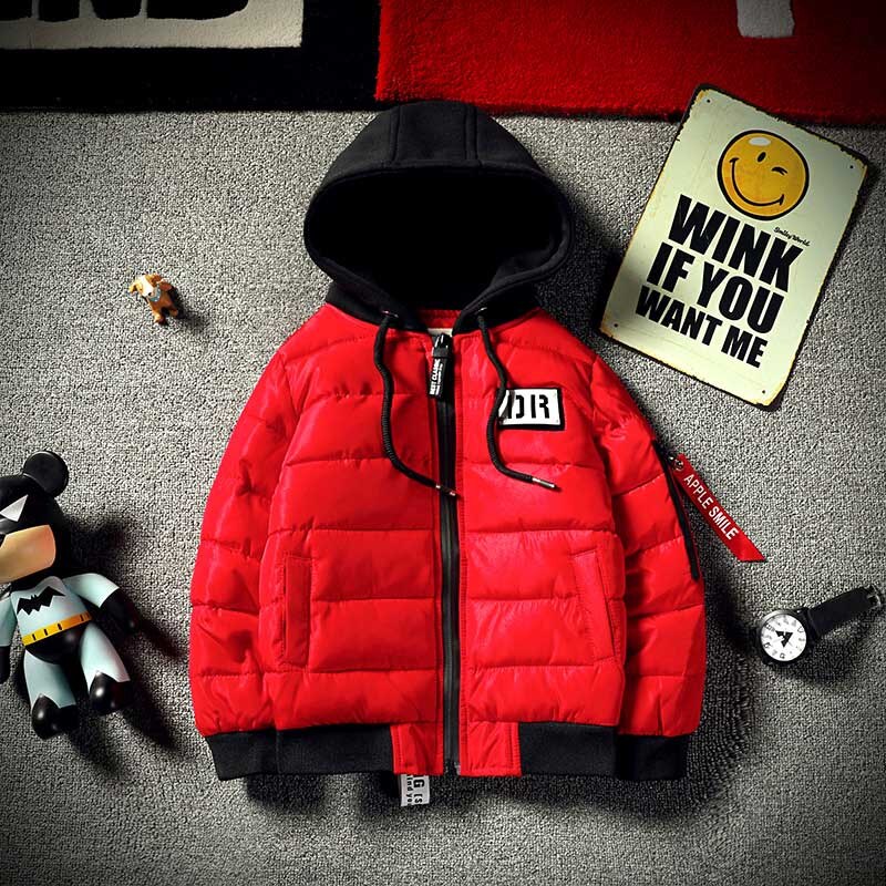 Jongens Winter Jassen Warme Jas Kinderkleding Snowsuit Bovenkleding & Jassen Kinderkleding Baby Capuchon Baby Parka: red / 10T