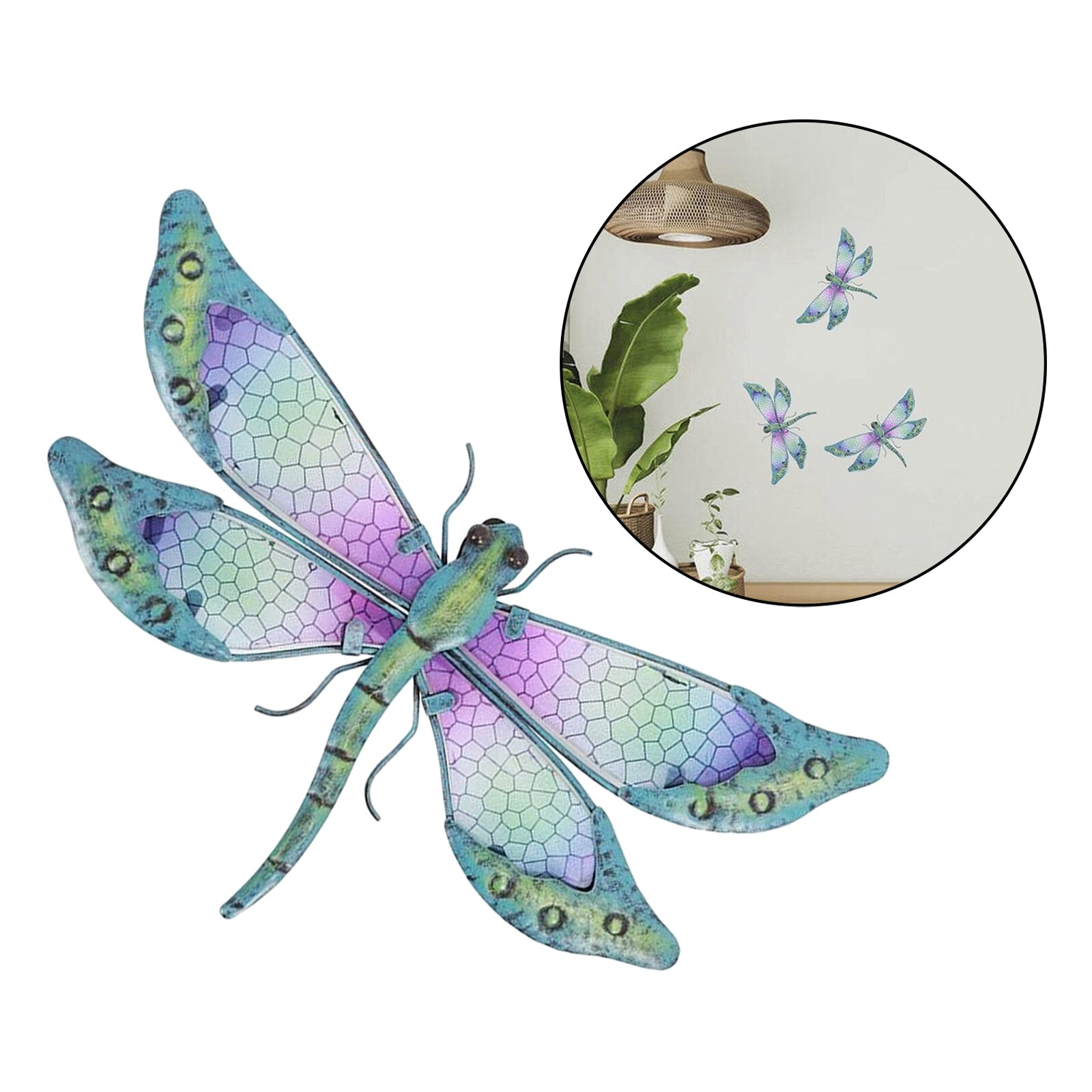 Unique Dragonfly Wall Statue Decor Artwork Indoor Outdoor House Bedroom Bathroom Office Garden Patio