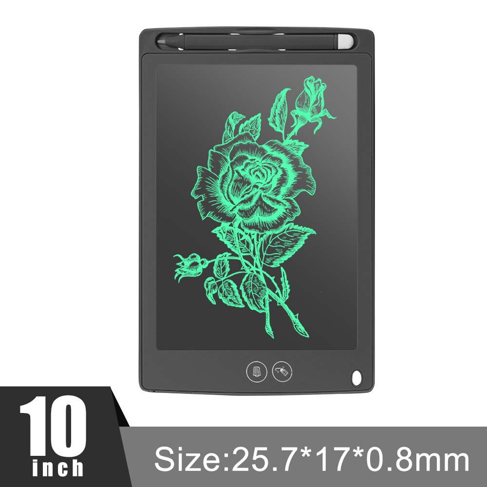 8.5/10/12 inch LCD Writing Tablet Partially Erasing Drawing Board Electronic Thick Pen Highlight Pads DIgital Tablets: 10 inch black